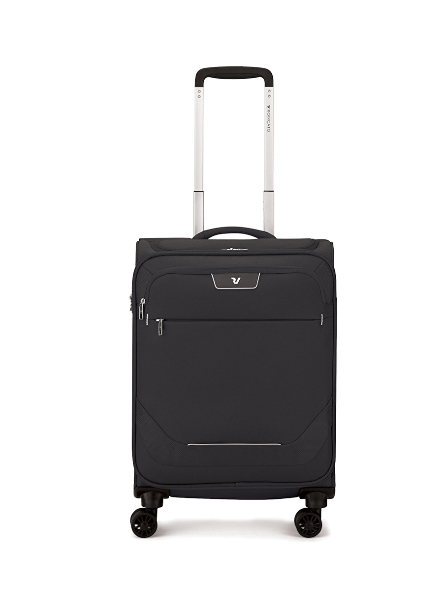 Roncato Siyah Unisex Çekçekli Kumaş Valiz JOY TROLLEY EXPANDABLE Nero