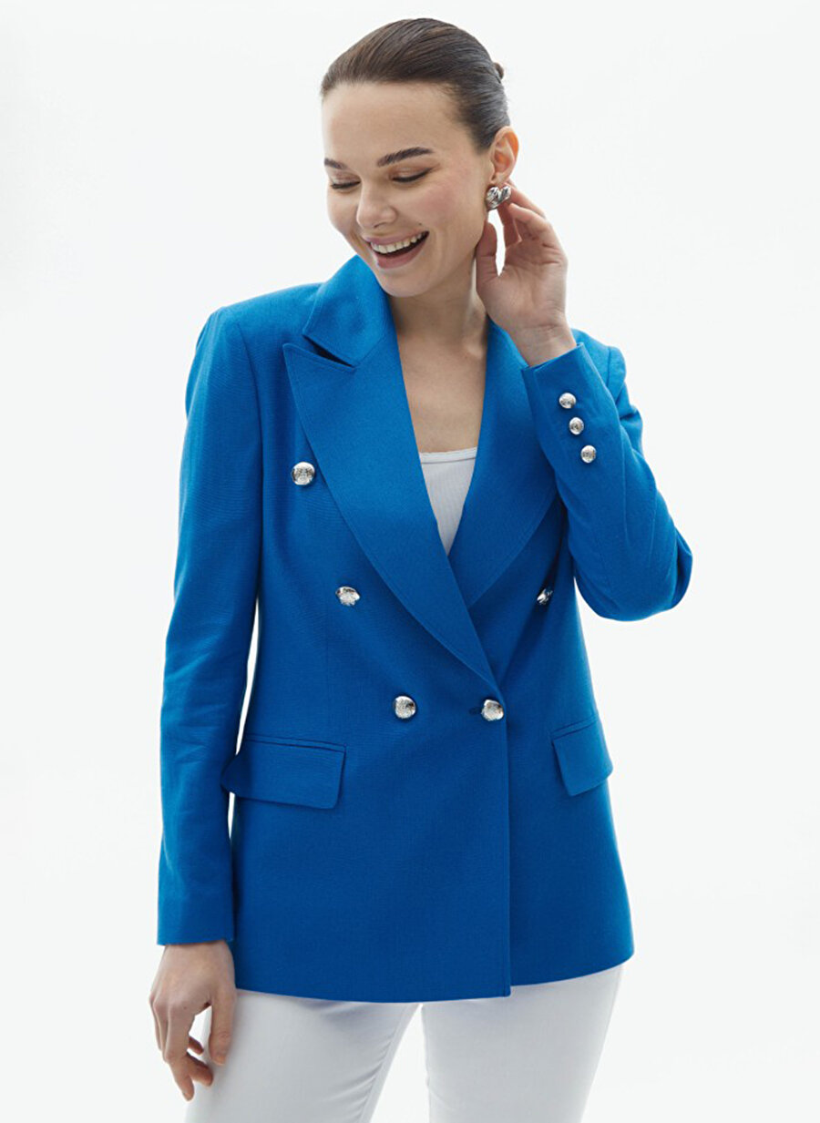 Selen Standart Mavi Kadın Ceket 23YSL1185