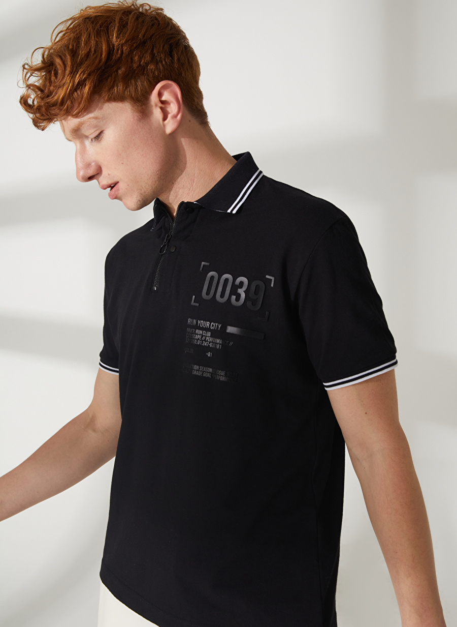 Gmg Fırenze Polo Yaka Siyah Erkek T-Shirt GU23MSS03041