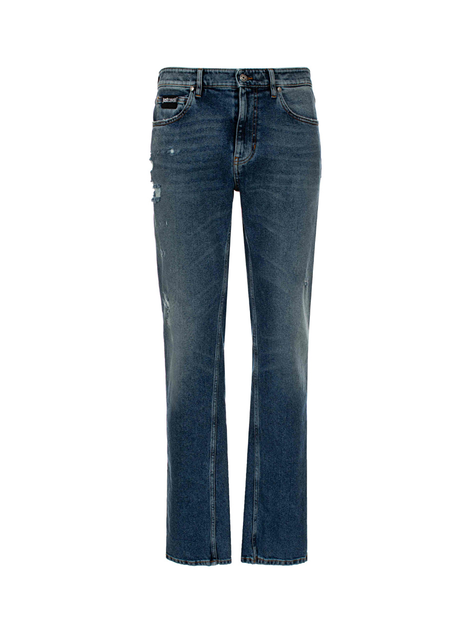 Just Cavalli Normal Bel Normal Paça Slim Fit İndigo Erkek Denim Pantolon 74OBB5S0DW009M19904