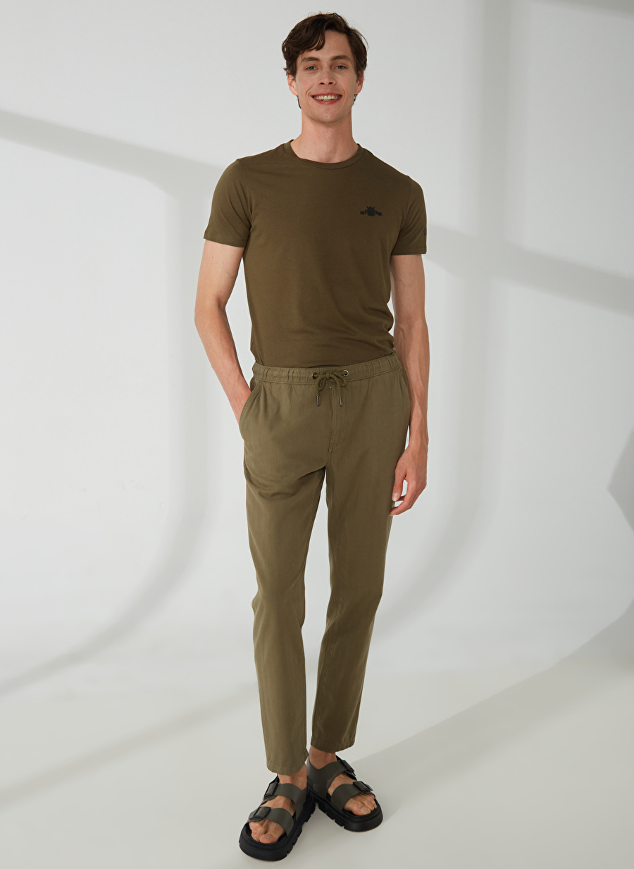 Fred Mello Normal Bel Normal Paça Slim Fit Haki Erkek Pantolon FM23S13PUARMY