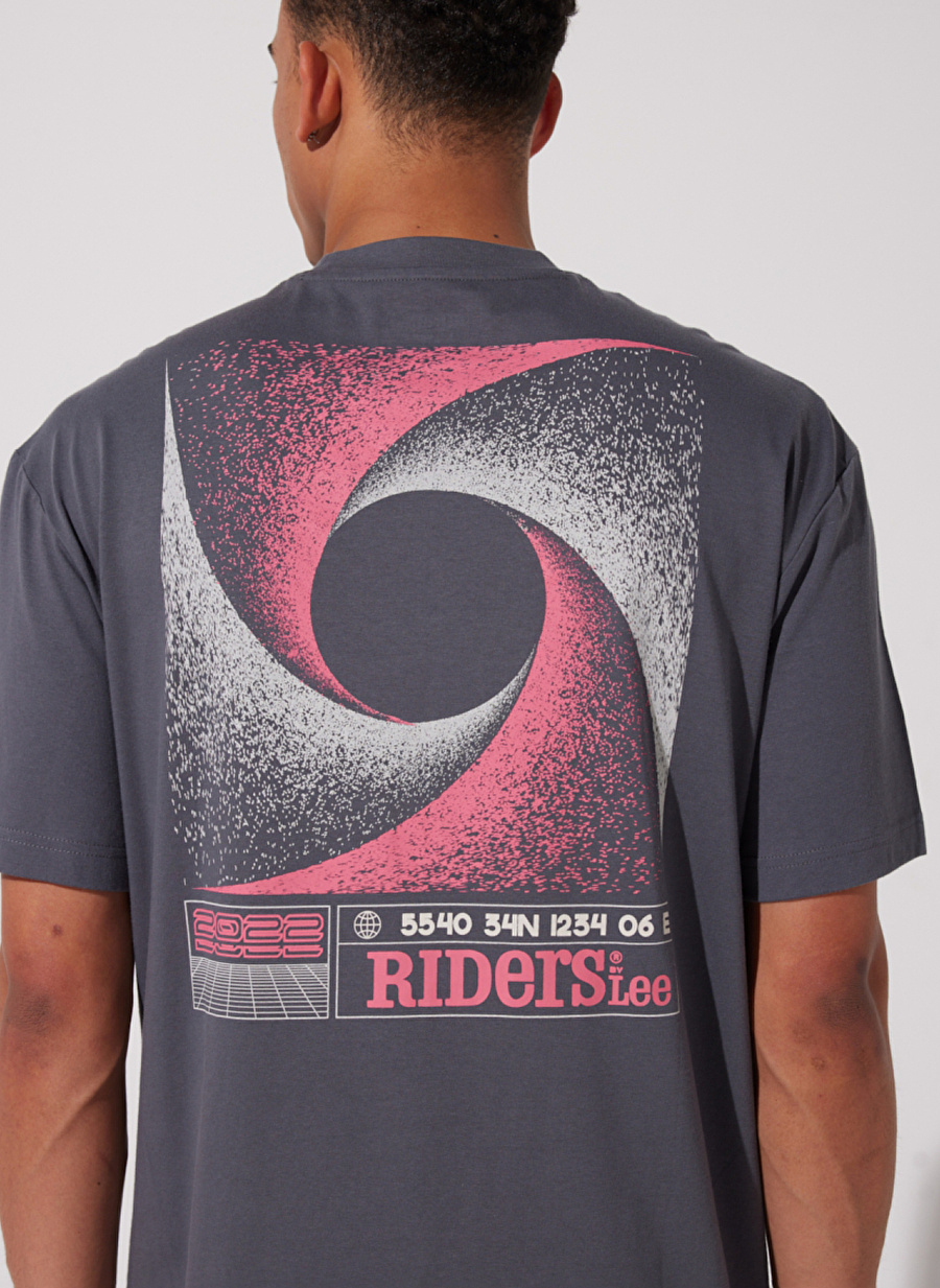 Riders By Lee Bisiklet Yaka Antrasit Erkek T-Shirt L231714003 T-shirt