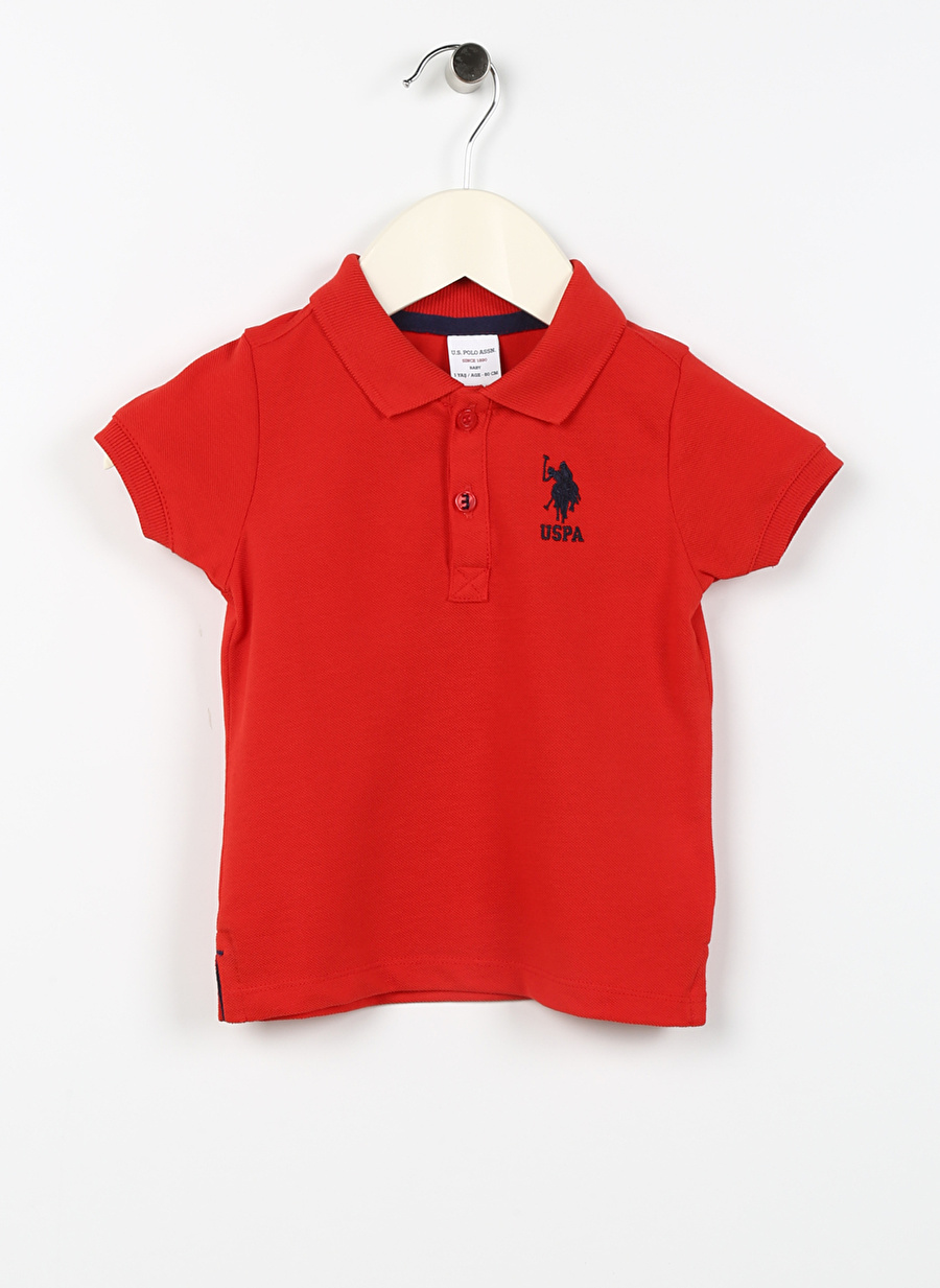 U.S. Polo Assn. Kırmızı Erkek Bebek Polo Yaka Kısa Kollu Düz T-Shirt TP01IY023KIDS-B