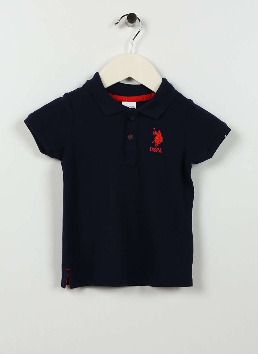 U.S. Polo Assn. Lacivert Erkek Bebek Polo Yaka Kısa Kollu Düz T-Shirt TP01IY023KIDS-B