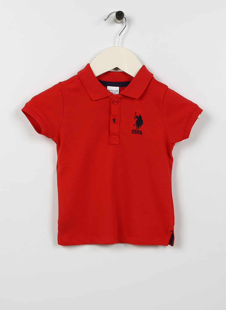 U.S. Polo Assn. Koyu Kırmızı Erkek Bebek Polo Yaka Kısa Kollu Düz T-Shirt TP01IY023KIDS-B