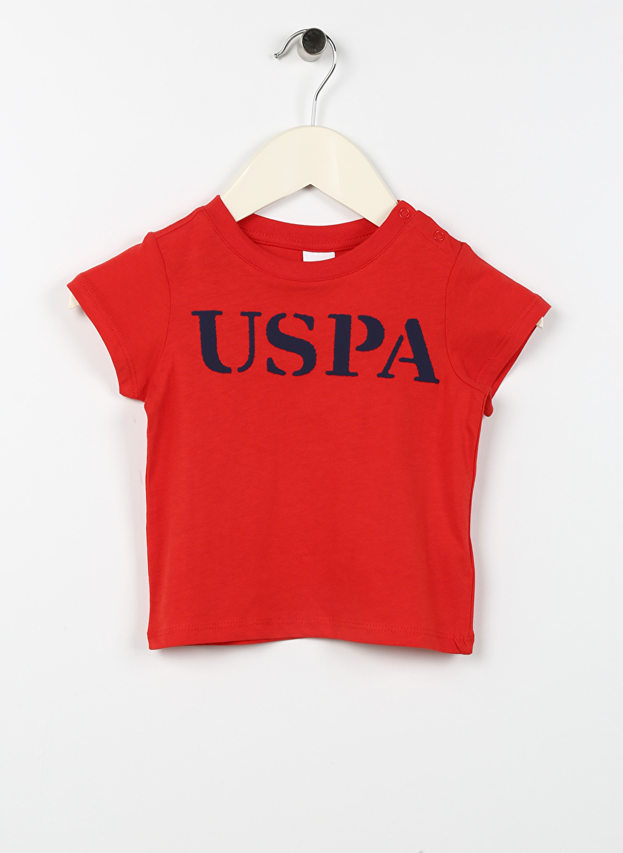 U.S. Polo Assn. Kırmızı Erkek Bebek Bisiklet Yaka Kısa Kollu Baskılı T-Shirt GEARTKIDSIY023-B