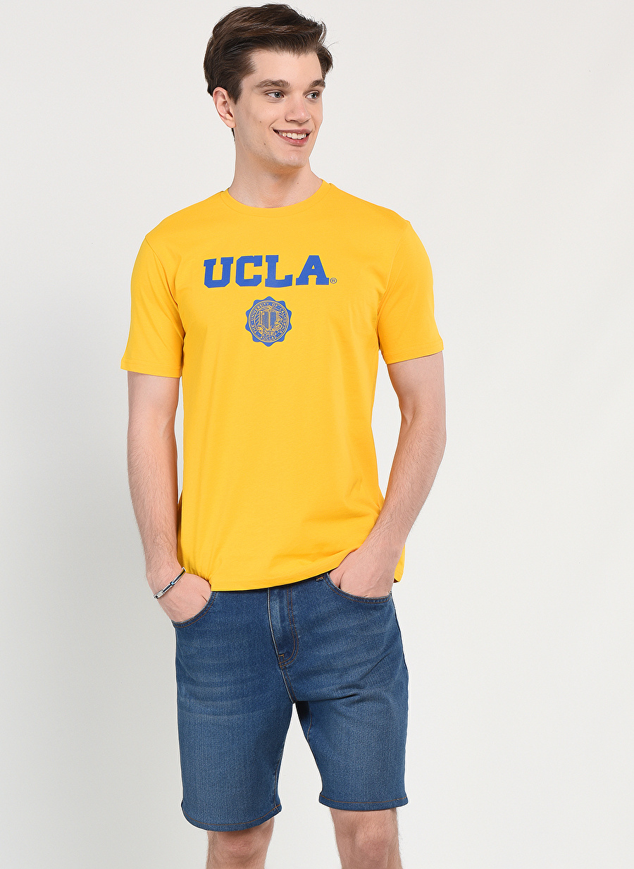 Ucla Bisiklet Yaka Sarı Erkek T-Shirt GAYLEY