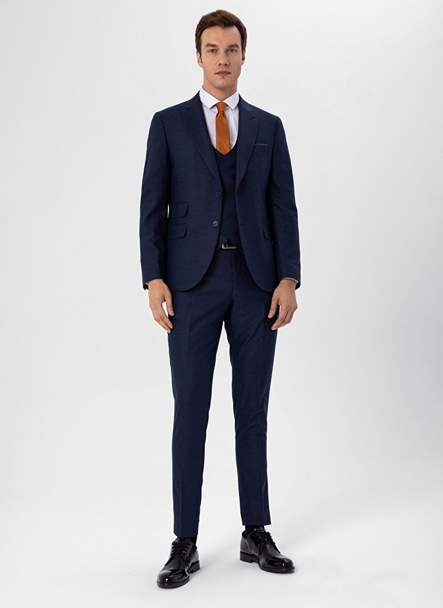 Süvari Normal Bel Slim Fit Lacivert Erkek Takım Elbise TK1020000262