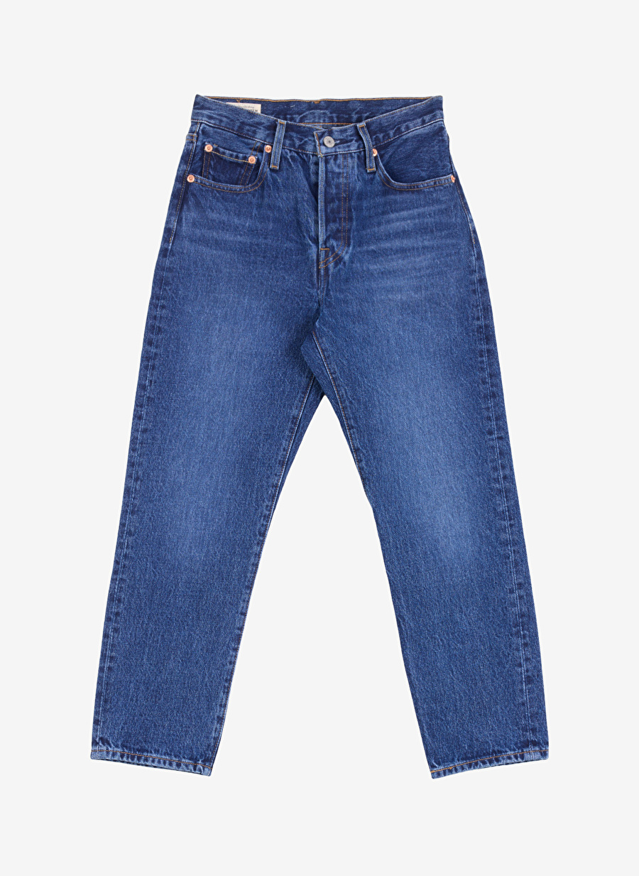 Levis 501 ORINDA TROY HORSE Crop Local Koyu Lacivert Yüksek Bel Regular Kadın Denim Pantolon