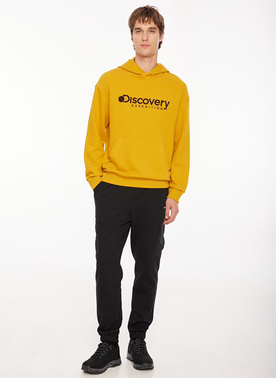 Discovery Expedition Hardal Erkek Kapüşonlu Nakışlı Sweatshirt D3WM-SWT28