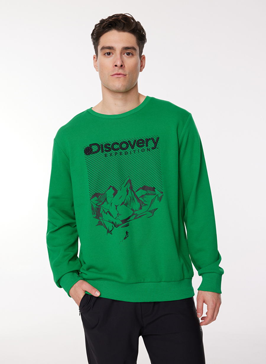 Discovery Expedition Yeşil Erkek Bisiklet Yaka Sweatshirt D3WM-SWT39