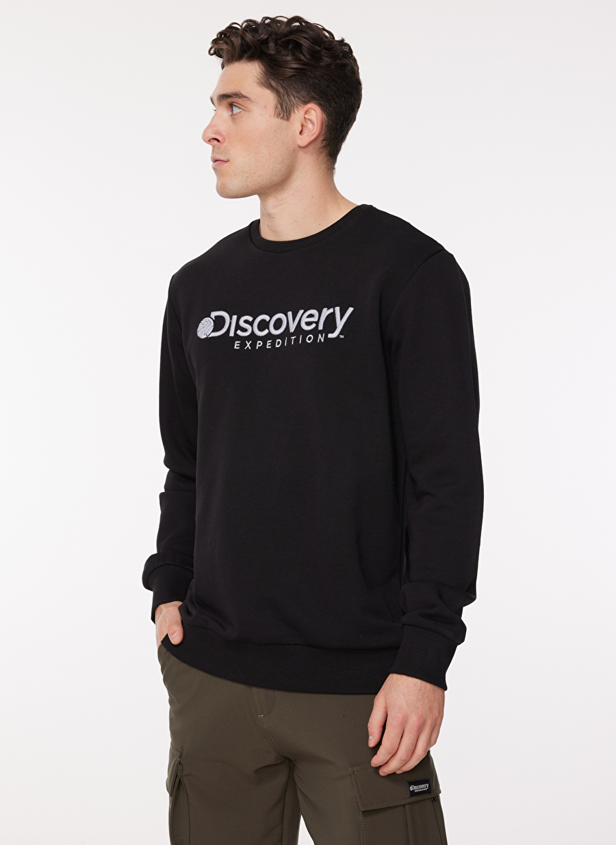 Discovery Expedition Siyah Erkek Bisiklet Yaka Sweatshirt D3WM-SWT25