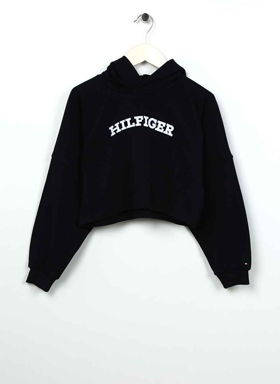 Tommy Hilfiger Mavi Kız Çocuk Kapüşonlu Uzun Kollu Sweatshirt KG0KG07381