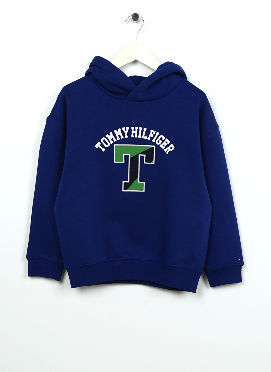 Tommy Hilfiger Mavi Erkek Çocuk Kapüşonlu Uzun Kollu Sweatshirt KB0KB08293