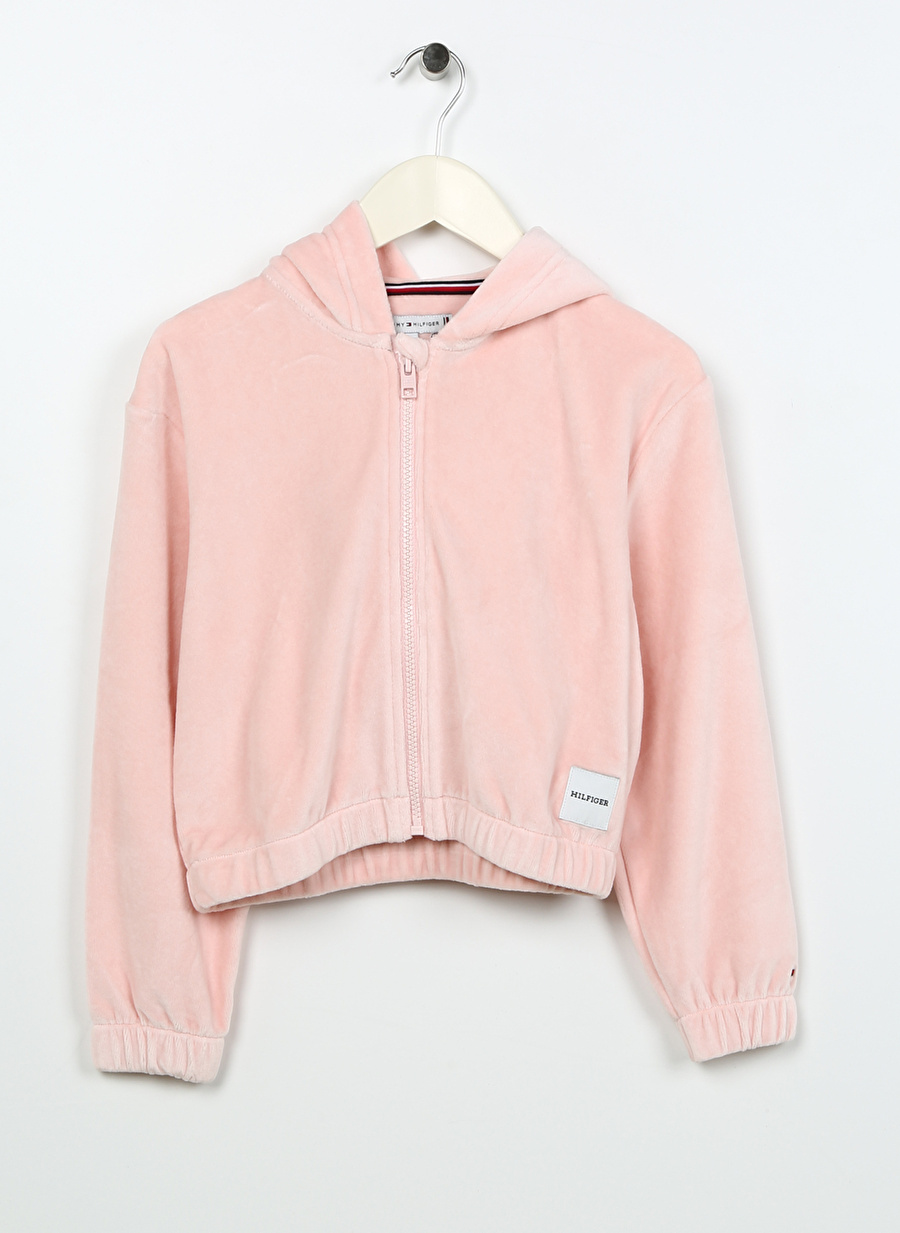 Tommy Hilfiger Pembe Kız Çocuk Kapüşonlu Uzun Kollu Sweatshirt KG0KG07376