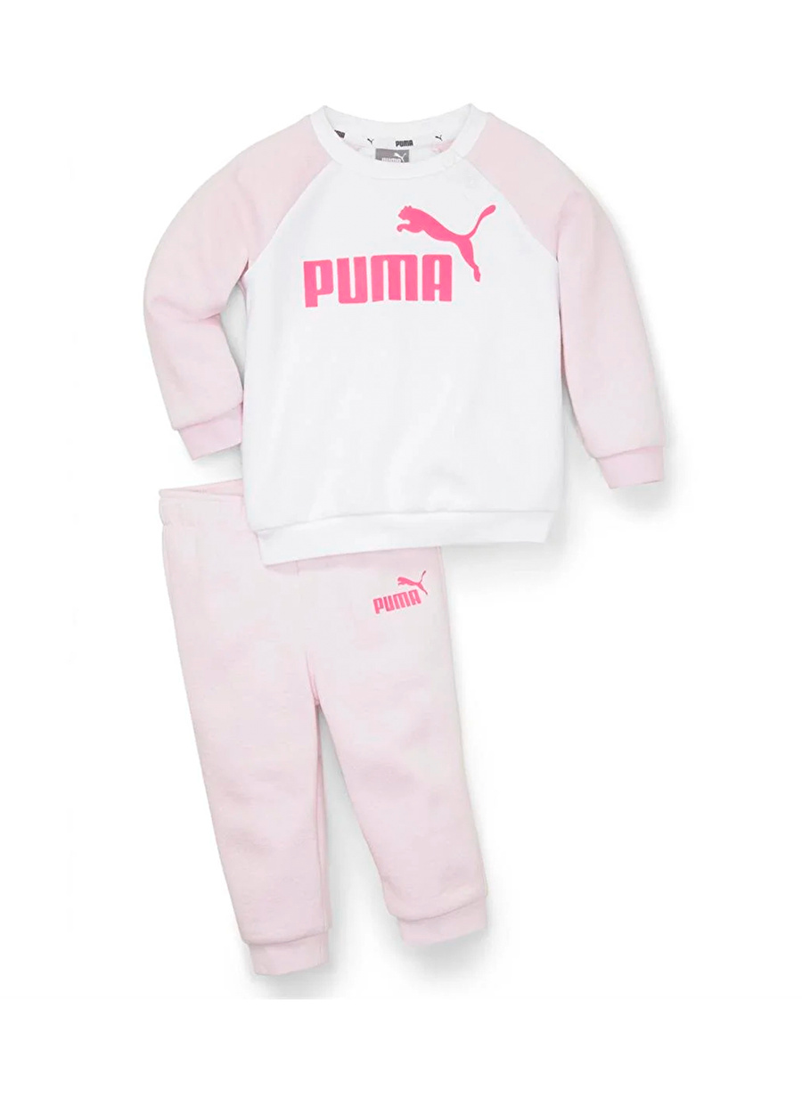 Puma Pembe Erkek Bebek Bisiklet Yaka Uzun Kollu Uzun Eşofman Takımı 84614362 Minicats ESS Raglan Jogger