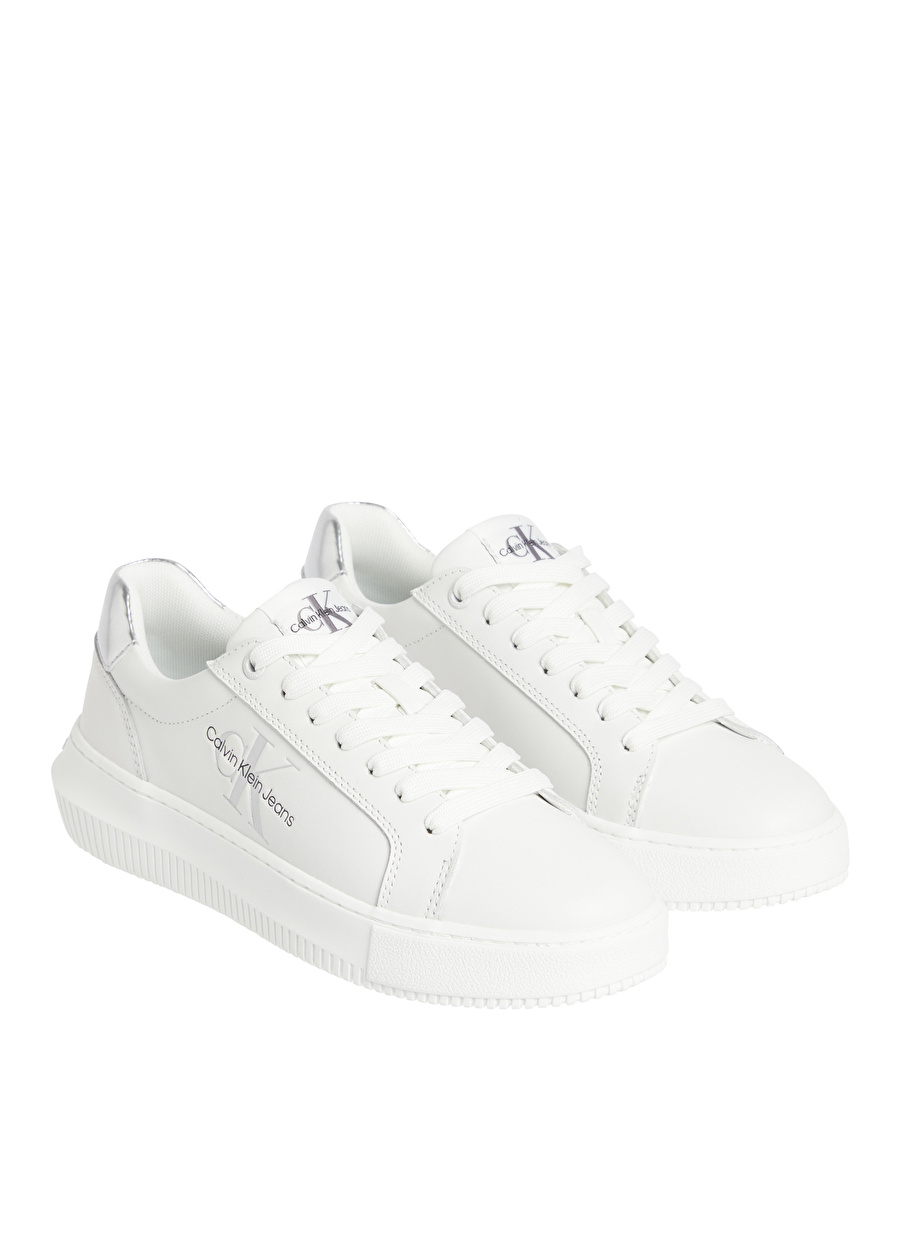 Calvin Klein Beyaz Kadın Deri Sneaker YW0YW01224YBR_3