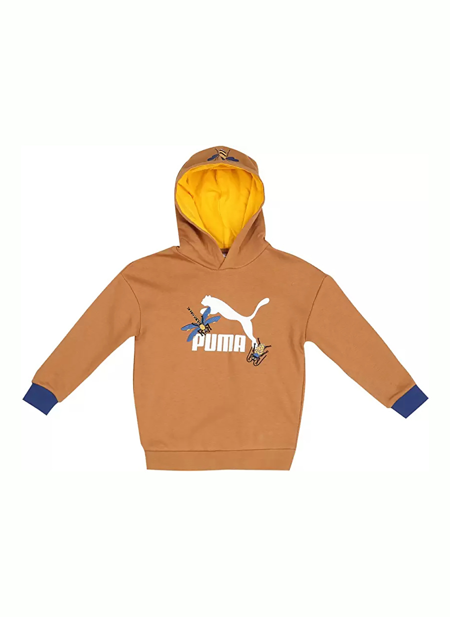 Puma Erkek Çocuk Kahve Sweatshırt 67013574 SMALL WORLD Hoodie