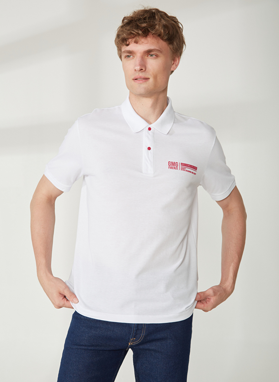 Gmg Fırenze Polo Yaka Beyaz Erkek T-Shirt GU23MSS03040