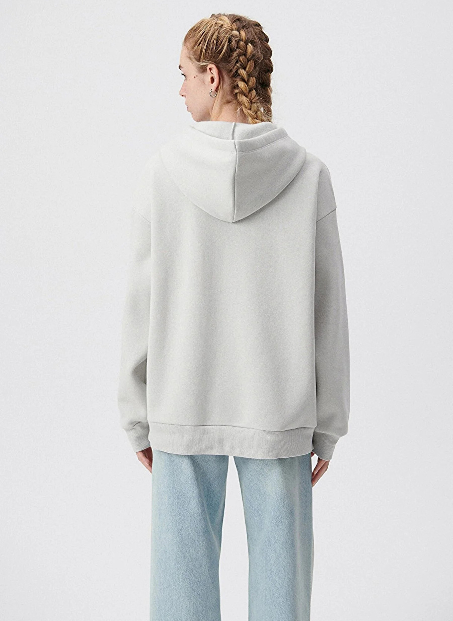 Mavi Gri Kadın Kapüşonlu Oversize Sweatshirt M1600361-34322_2