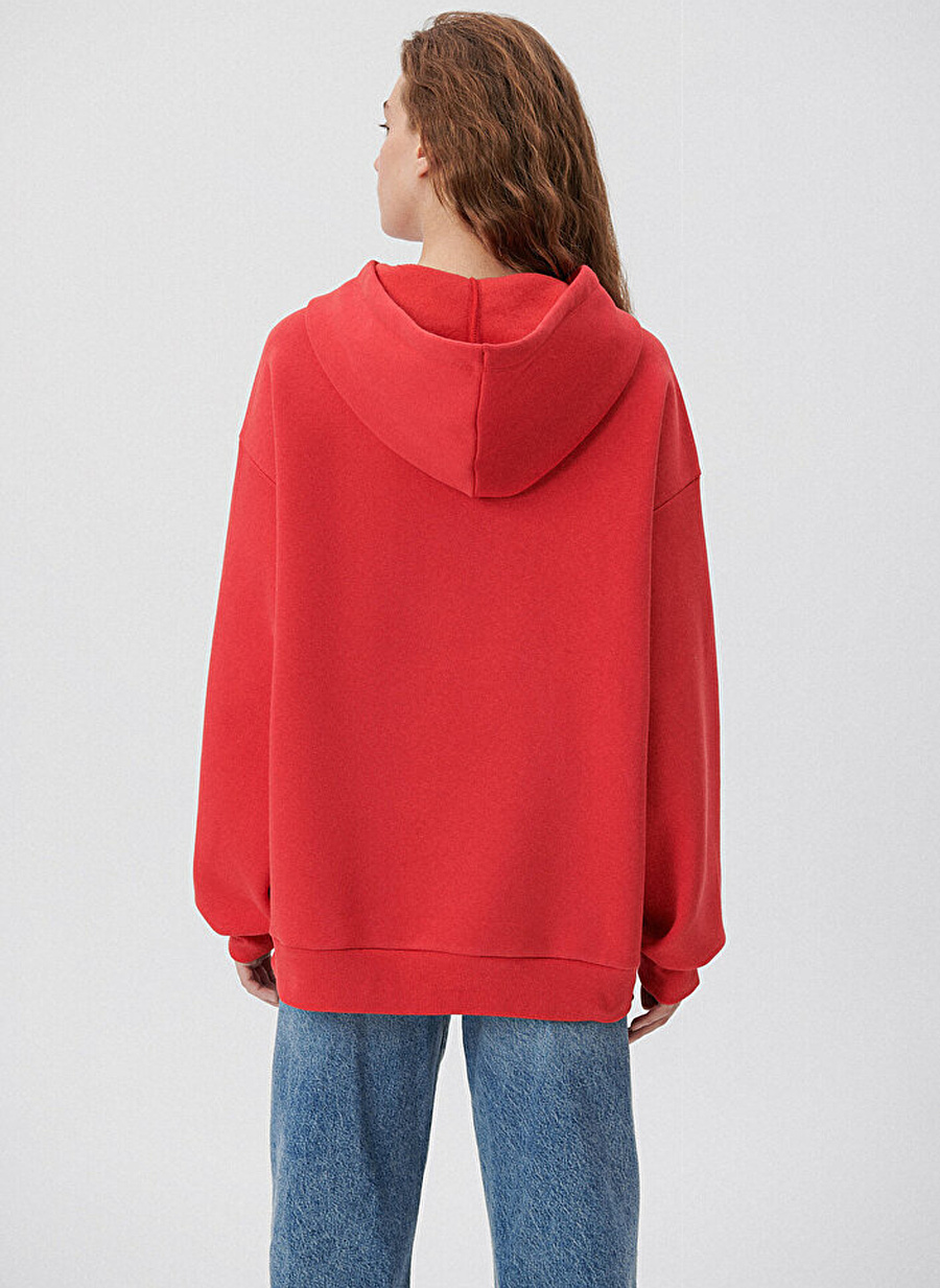 Mavi Kırmızı Kadın Kapüşonlu Oversize  Sweatshirt M1600361-82054_4