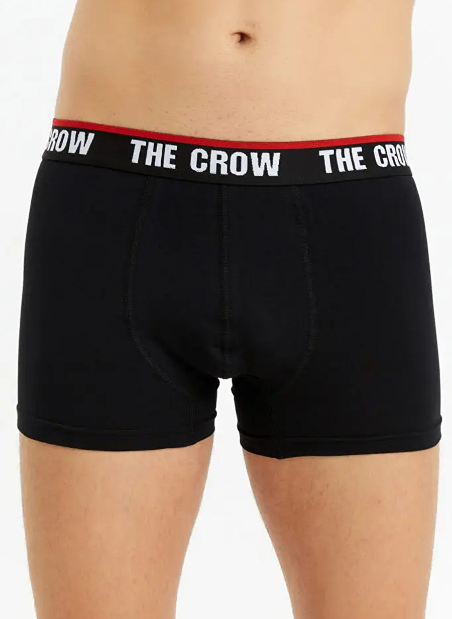 The Crow Siyah Erkek Düz Boxer