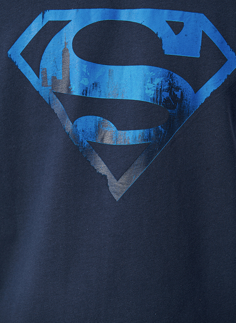 Mavi Bisiklet Yaka Baskılı Lacivert T-Shirt M0611665-70490_SUPERMAN BASKILI TİŞ_5