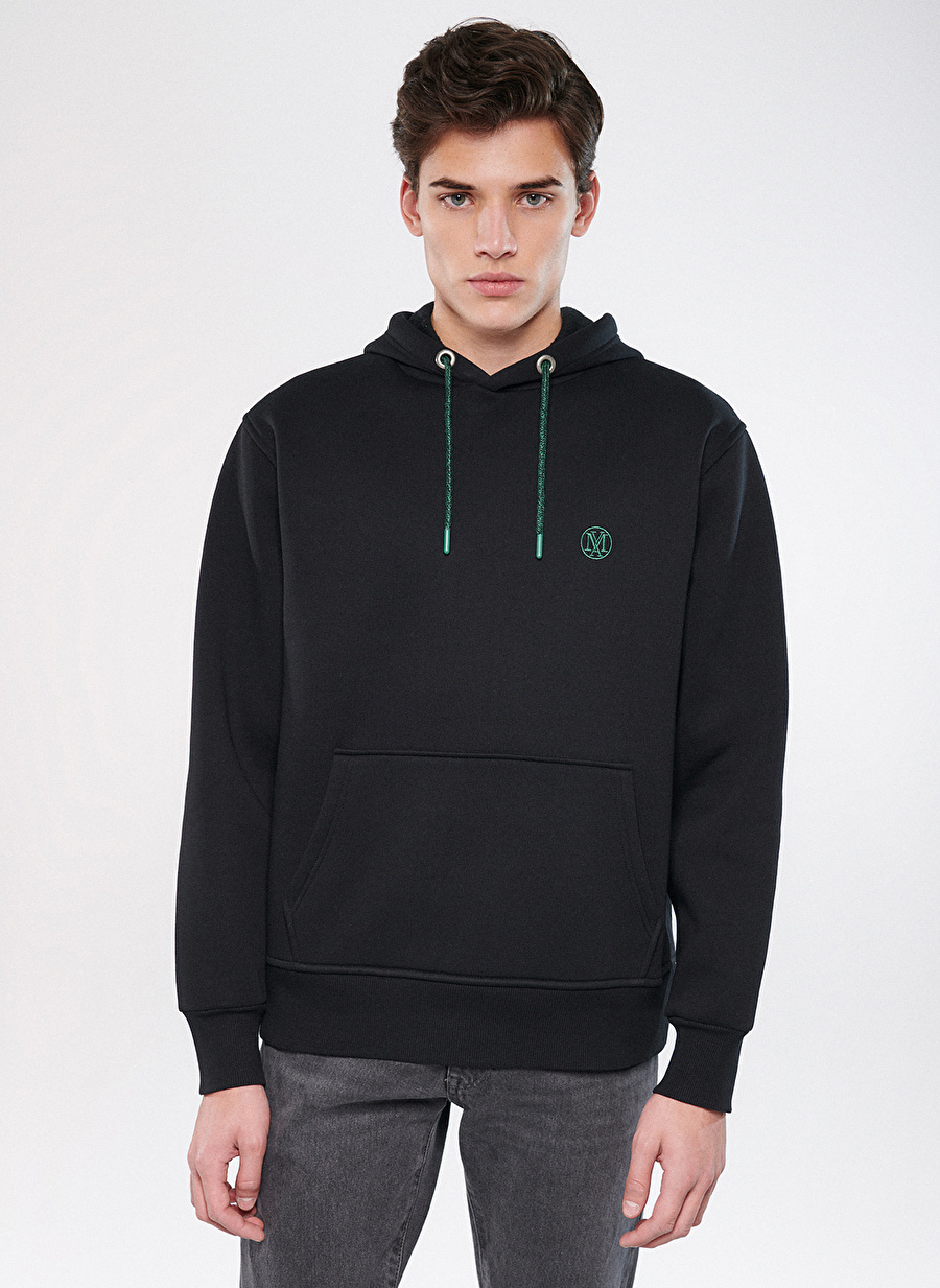 Mavi Kapüşon Yaka Siyah Erkek Sweatshırt M065809-900_KAPÜŞONLU SWEATSHIRT_2