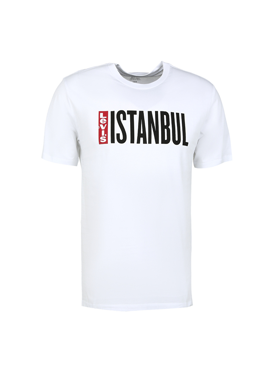 Levis Bisiklet Yaka Baskılı Beyaz Erkek T-Shirt A7747-0000 ISTANBUL CITY TEE LOCAL