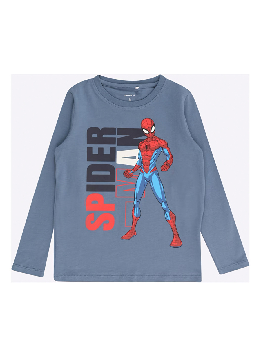 Name İt Mavi Erkek Bebek Bisiklet Yaka Uzun Kollu T-Shirt NMMJANY SPIDERMAN LS TOP NOOS MAR