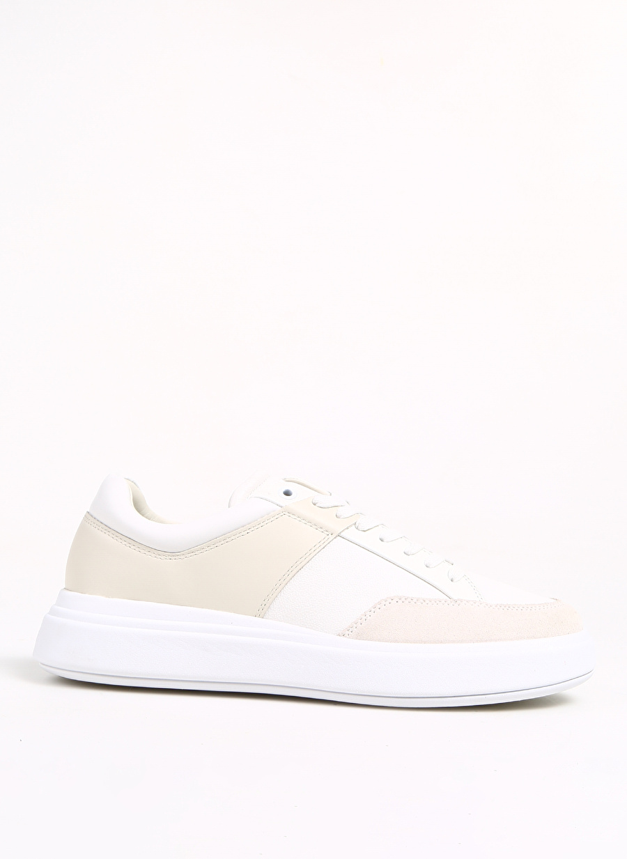 Calvin Klein Beyaz Erkek Deri Sneaker LOW TOP LACE UP LTH