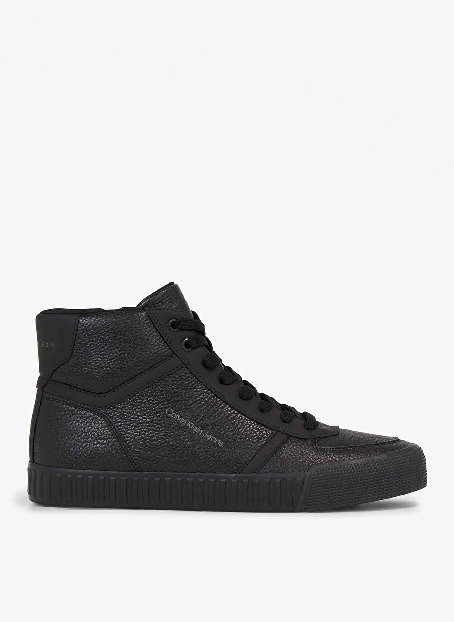 Calvin Klein Siyah Erkek Deri Sneaker SKATER VULC MID LTH