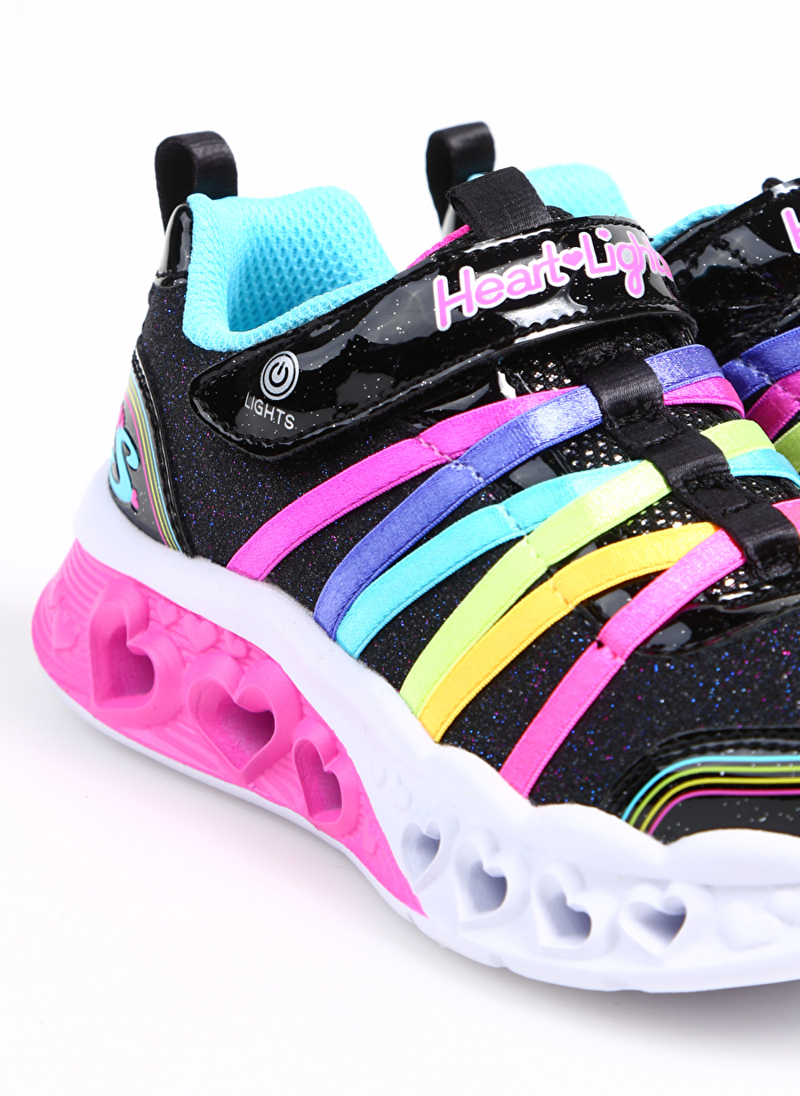 Skechers Flutter Heart Lights Siyah - Çok Renkli Kız Çocuk Yürüyüş Ayakkabısı 303252L BKMT _4