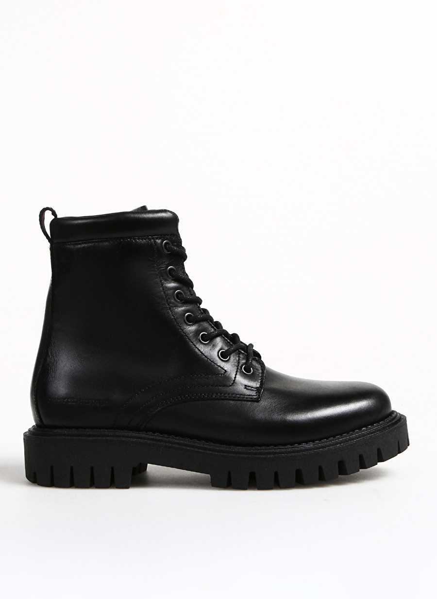 Tommy Hilfiger Deri Siyah Erkek Bot PREMIUM CASUAL CHUNKY LTH BOOT