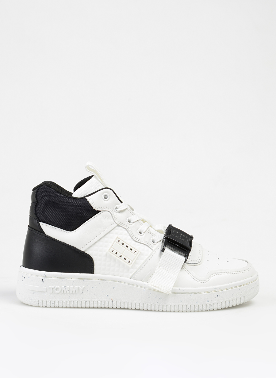 Tommy Hilfiger Beyaz Erkek Deri Sneaker TJM BASKET LEATHER BUCKLE  MID