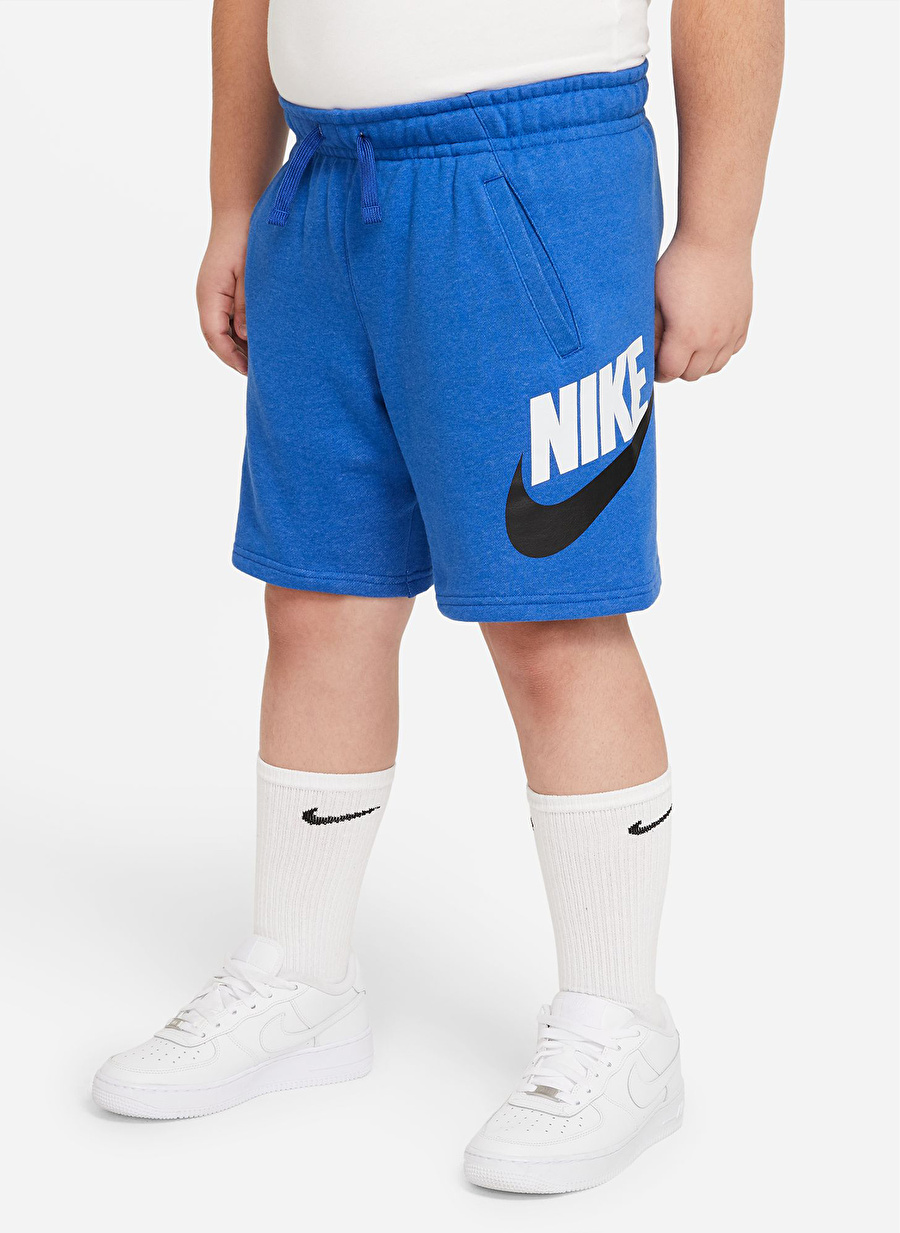 Nike Çocuk Mavi Diz Üstü Şort CK0509-480 B NSW CLUB + HBR SHORT F