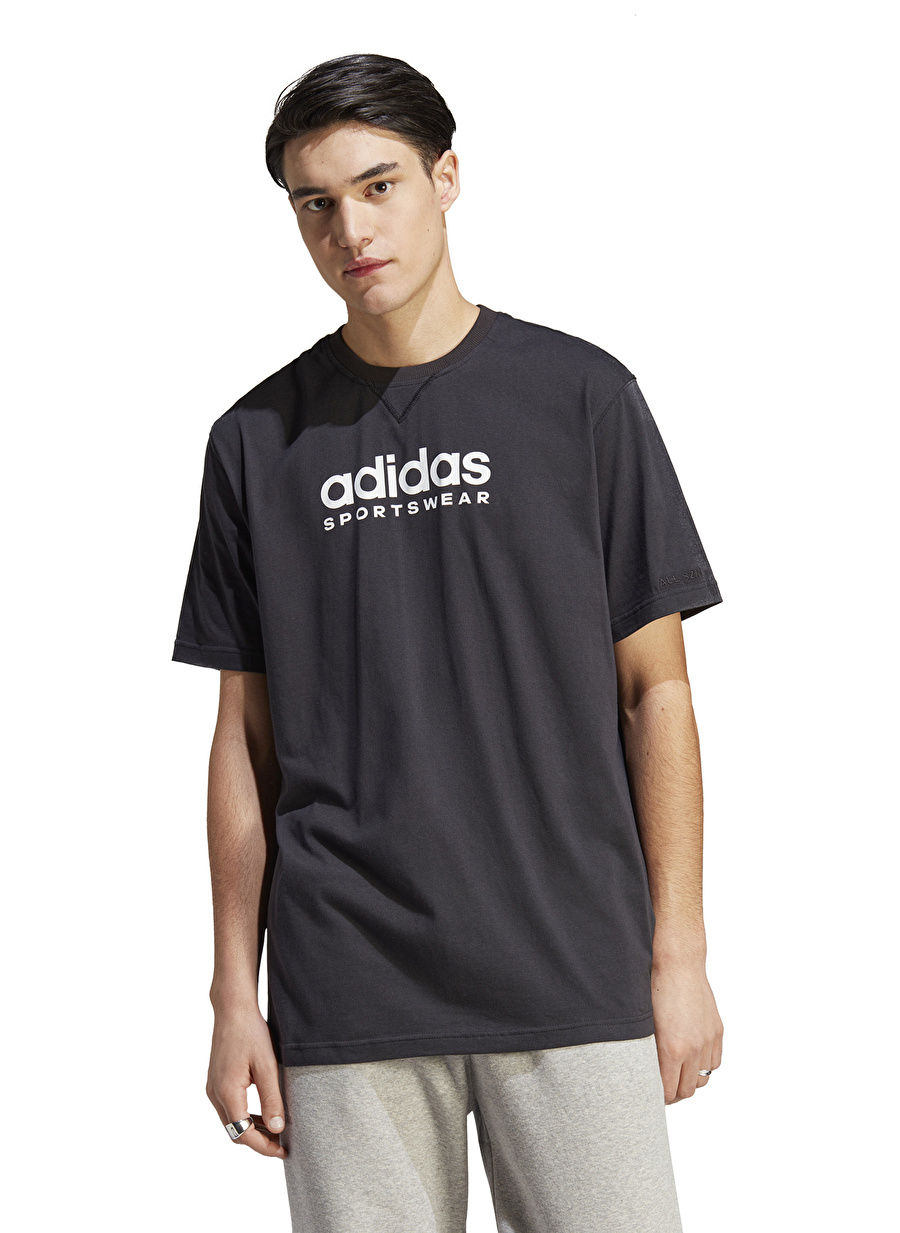 adidas Siyah Erkek Yuvarlak Yaka Regular Fit T-Shirt IC9815-M ALL SZN G T       BLA