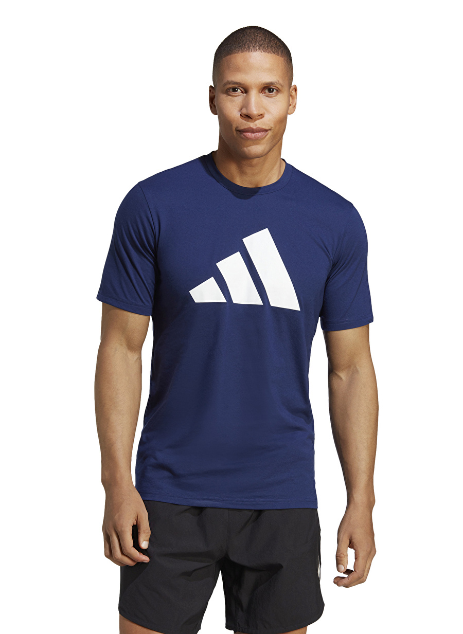 adidas Mavi Erkek Yuvarlak Yaka T-Shirt IB8275-TR-ES FR LOGO T DKB