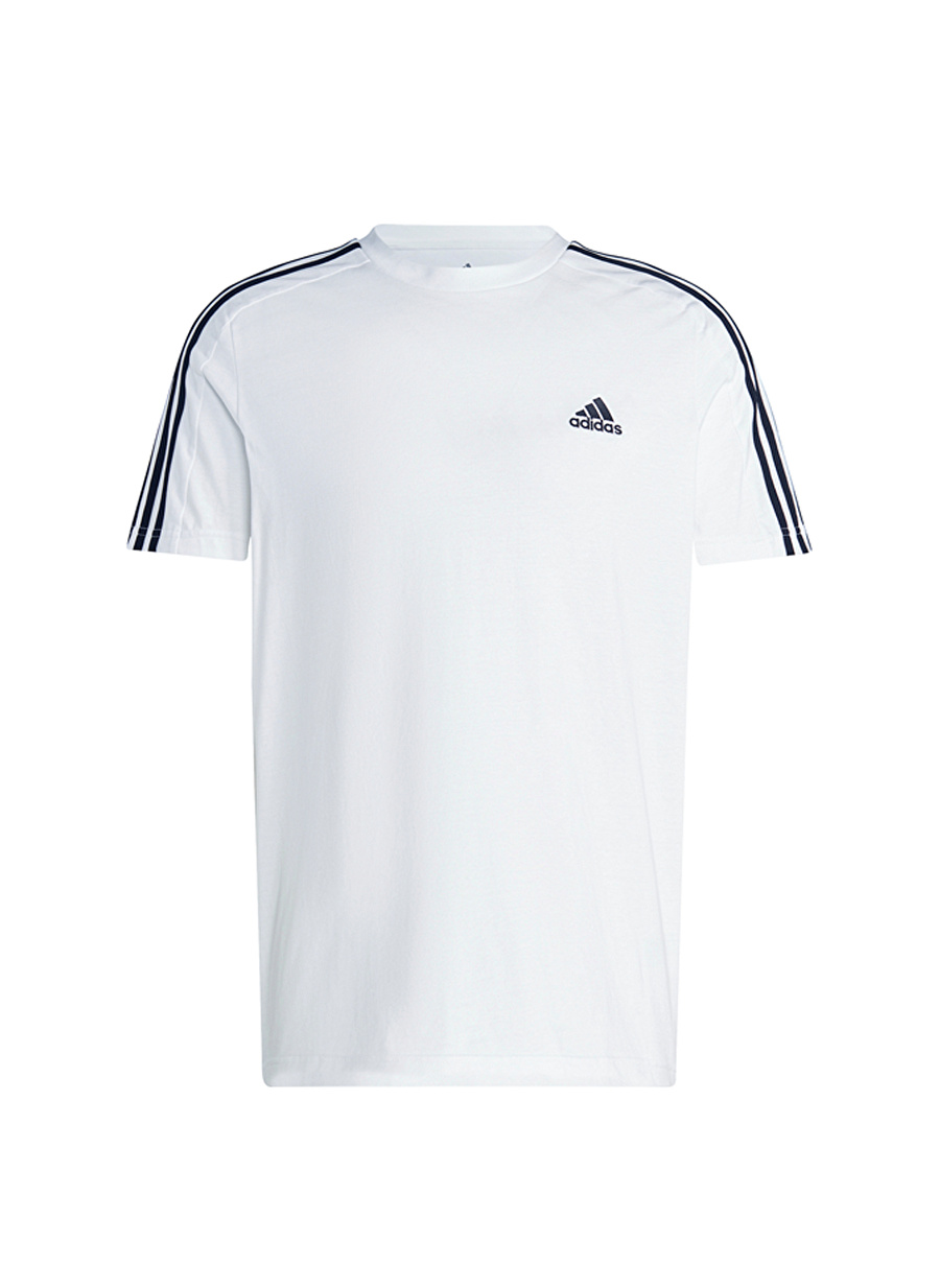 adidas Beyaz Erkek Yuvarlak Yaka Regular Fit T-Shirt IC9336-M 3S SJ T