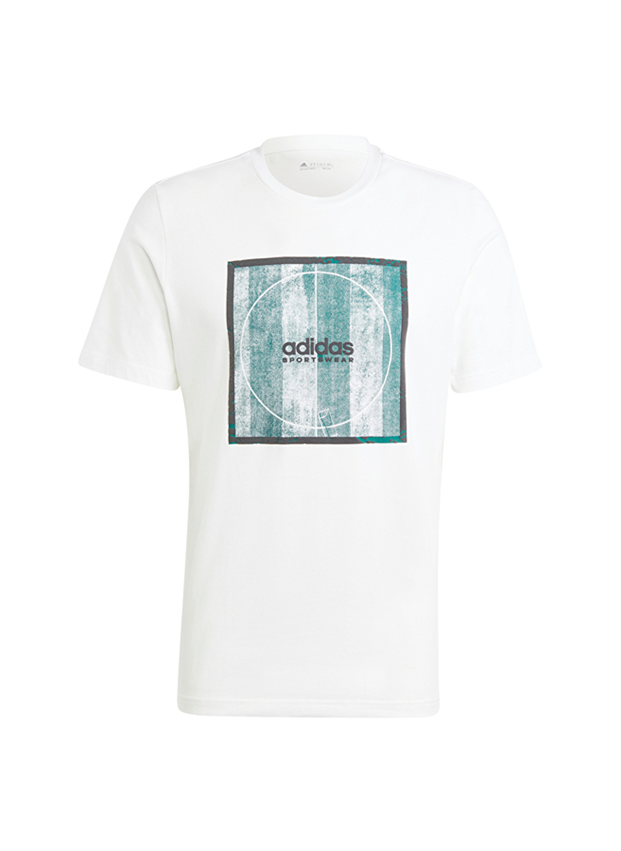 adidas Beyaz Erkek Yuvarlak Yaka Regular Fit T-Shirt II3595-TIRO BOX G T