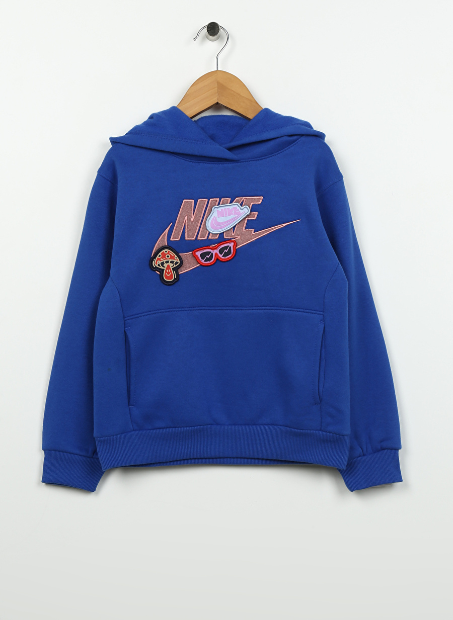 Nike Çocuk Mavi Kapüşonlu Baskılı Sweatshirt 86L137-U89 NKN YOU DO YOU PULLOVER