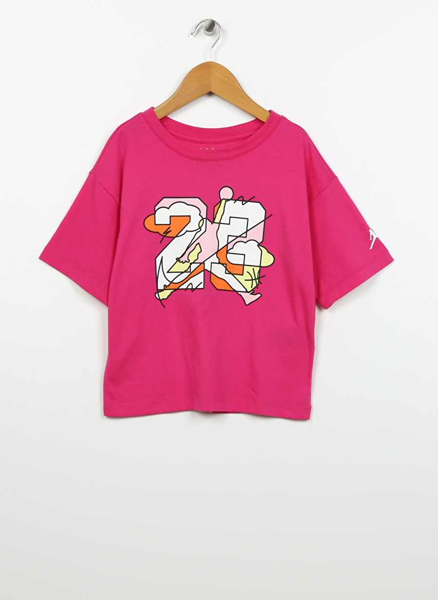 Nike Çocuk Pembe Bisiklet Yaka Baskılı T-Shirt 45C603-AG6 JDG JUMPMAN STREET STYLE