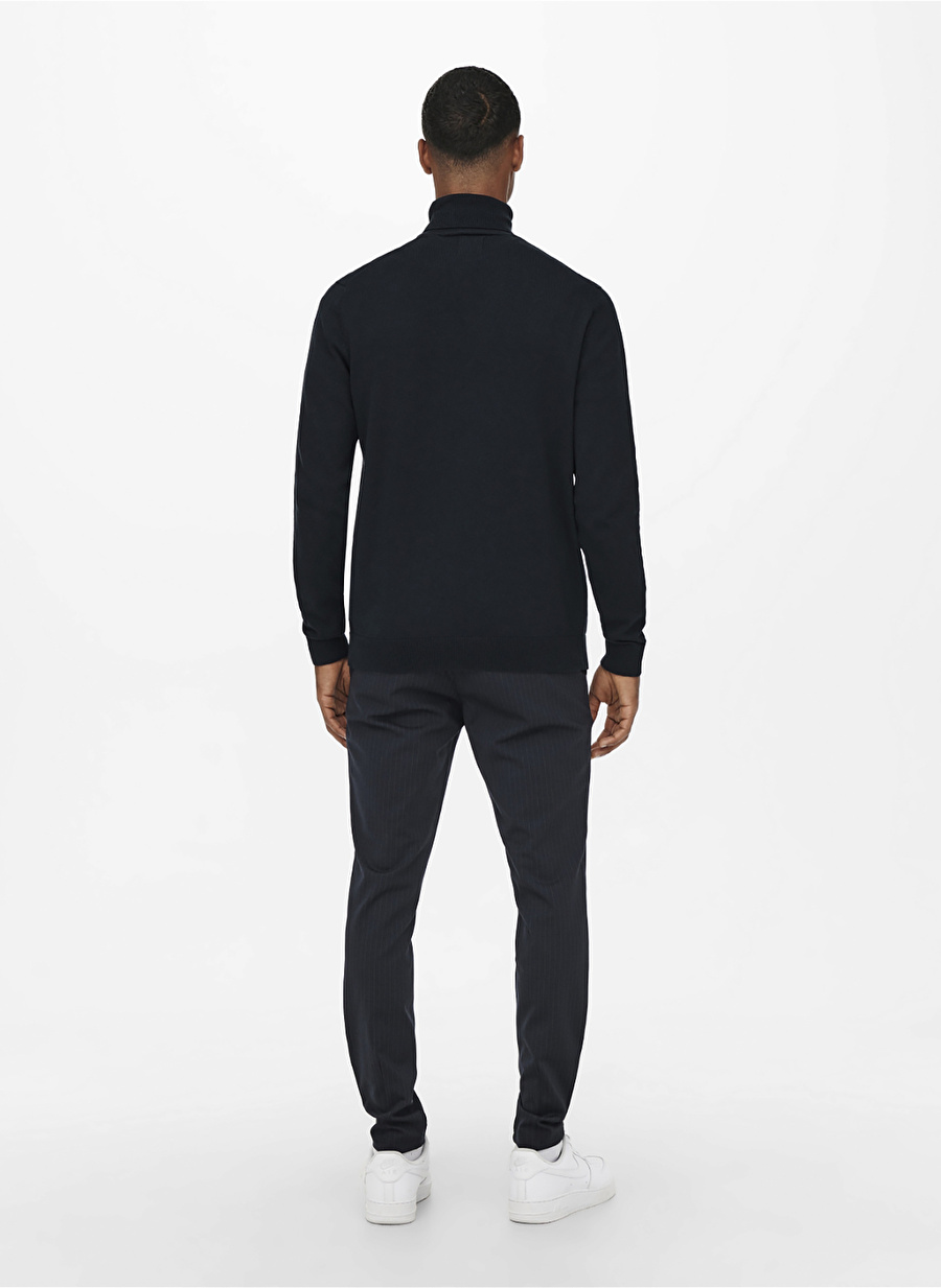 Only & Sons Dik Yaka Normal Düz Lacivert Erkek Kazak 22014750_ONSALEX 12 ROLL NECK KNIT