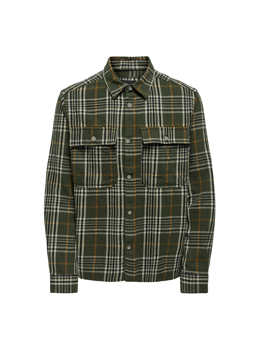 Only & Sons Yeşil Erkek Kareli Gömlek 22025629_ONSSCOTT LS CHECK FLANNEL