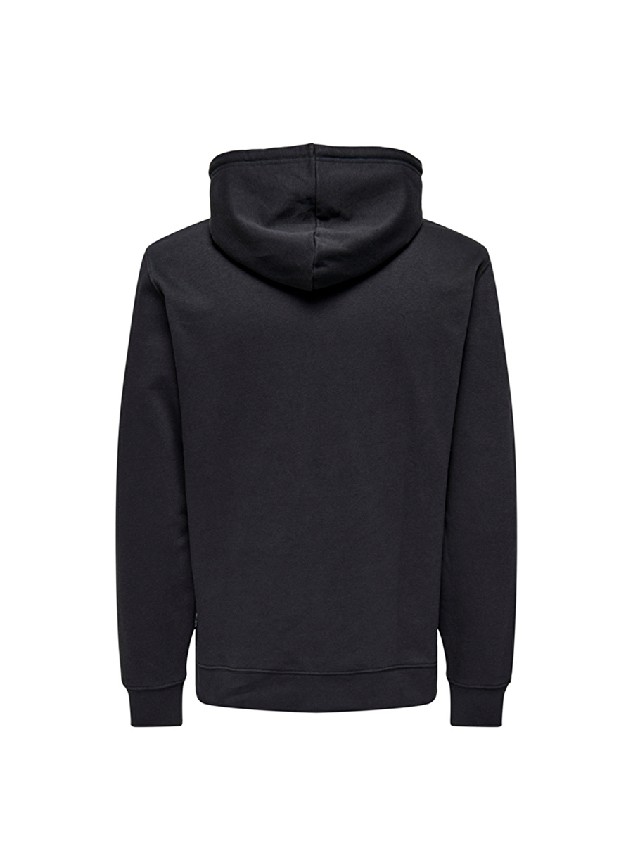 Only & Sons Lacivert Erkek Kapüşon Yaka Baskılı Sweatshirt 22026412_ONSCARL REG MOUNTAIN SWEAT