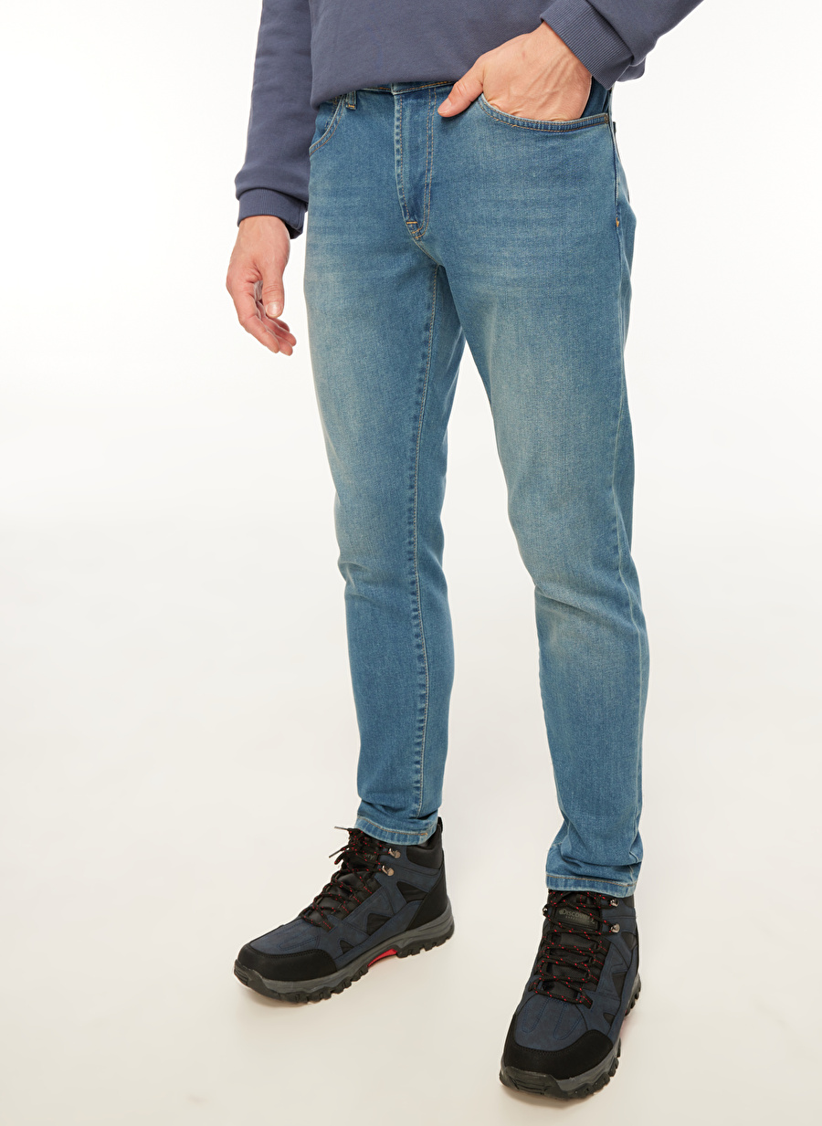 The Crow Normal Bel Dar İndigo - Taş Erkek Denim Pantolon TC5002_2