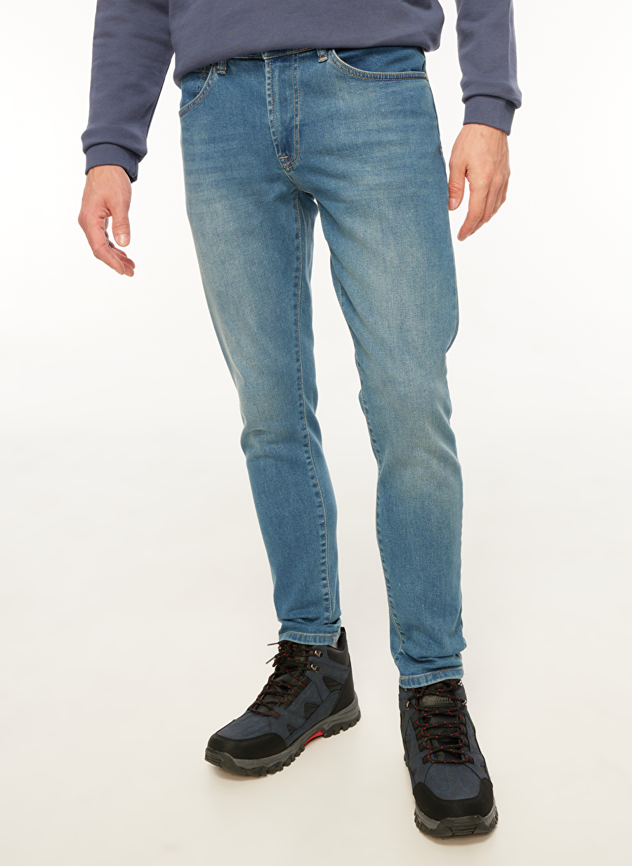 The Crow Normal Bel Dar İndigo - Taş Erkek Denim Pantolon TC5002_3