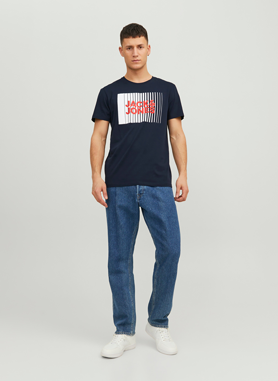 Jack & Jones Yuvarlak Yaka Lacivert Erkek T-Shirt 12233999_JJECORP LOGO TEE PLAY SS O_2