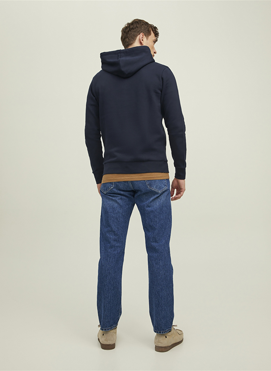 Jack & Jones Kapüşon Yaka Lacivert Erkek Sweatshırt 12216335_JPRBLUARCHIE SWEAT HOOD NO_4