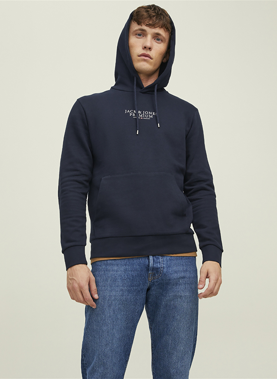 Jack & Jones Kapüşon Yaka Lacivert Erkek Sweatshırt 12216335_JPRBLUARCHIE SWEAT HOOD NO_6